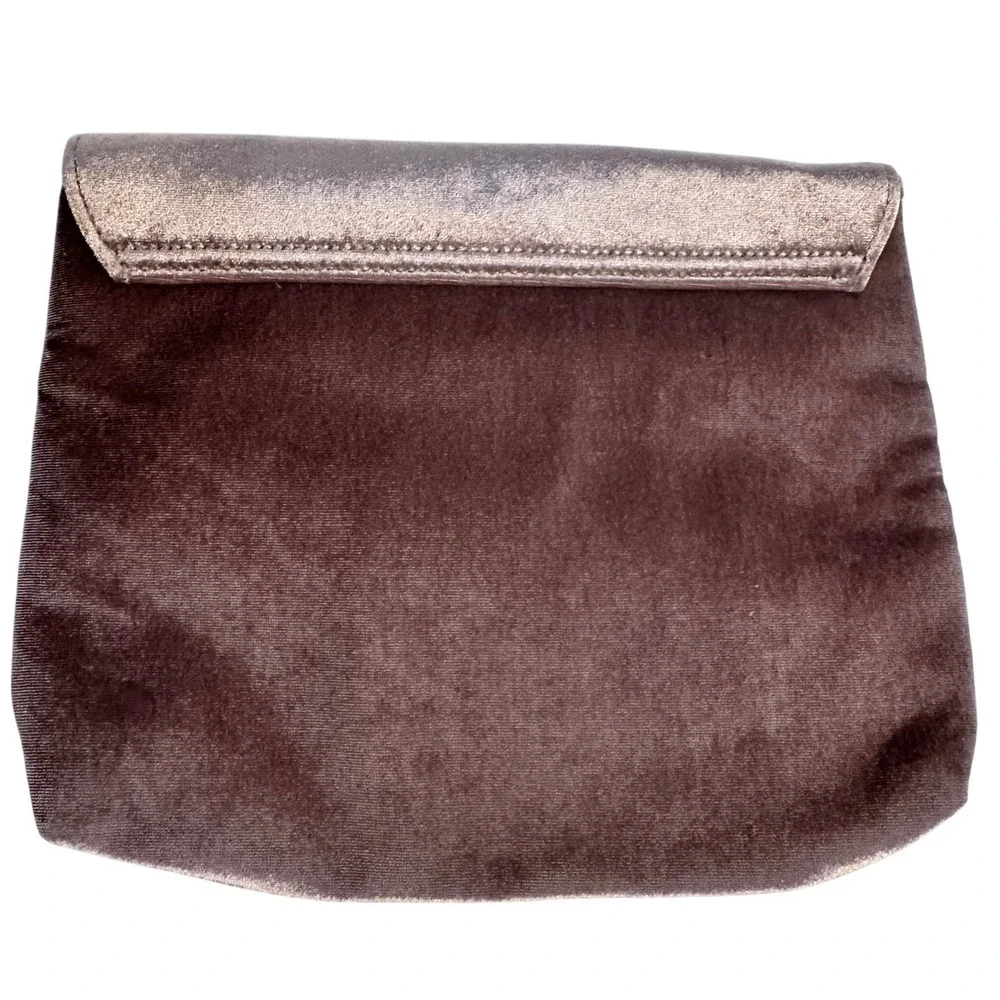 Ion‎ Color Brilliance Holiday Clutch Women Mauve Brown Velvet Tassel Ring Bag